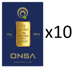  - 10 Adet 10 gr 24 Ayar Gram Altın (995)