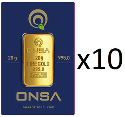  - 10 Adet 20 gr 24 Ayar Gram Altın (995)
