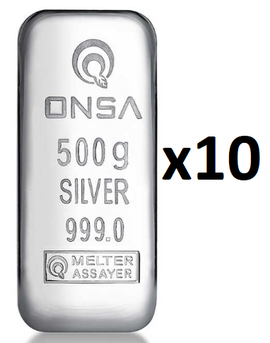 10 Adet 500 gr Gümüş