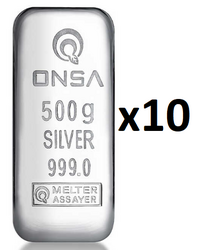  - 10 Adet 500 gr Gümüş