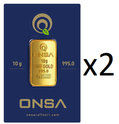 - 2 Adet 10 gr 24 Ayar Gram Altın (995)
