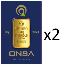  - 2 Adet 20 gr 24 Ayar Gram Altın (995)