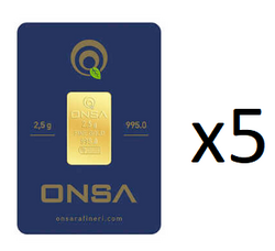 - 5 Adet 2.5 gr 24 Ayar Gram Altın (995)